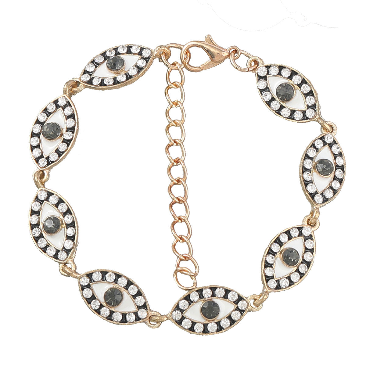 Wholesale Oil Drip Diamond Eyes Alloy Bracelet